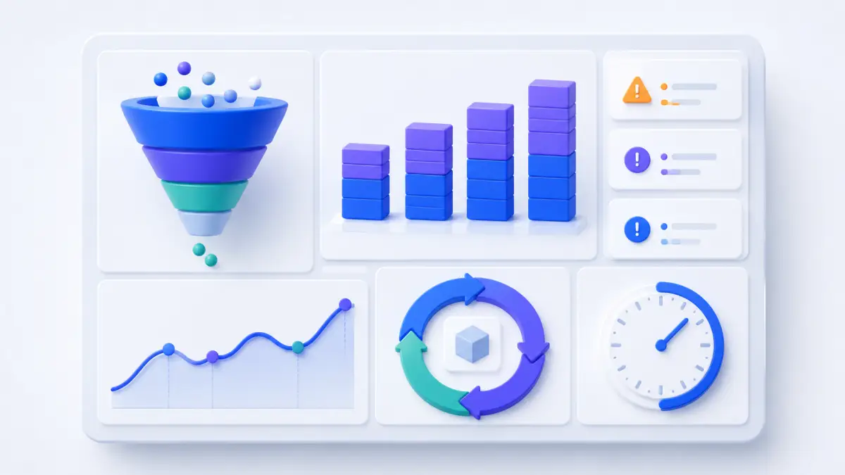 Shopify B2B conversion scorecard connecting stage rate cycle time order value and repeat behavior