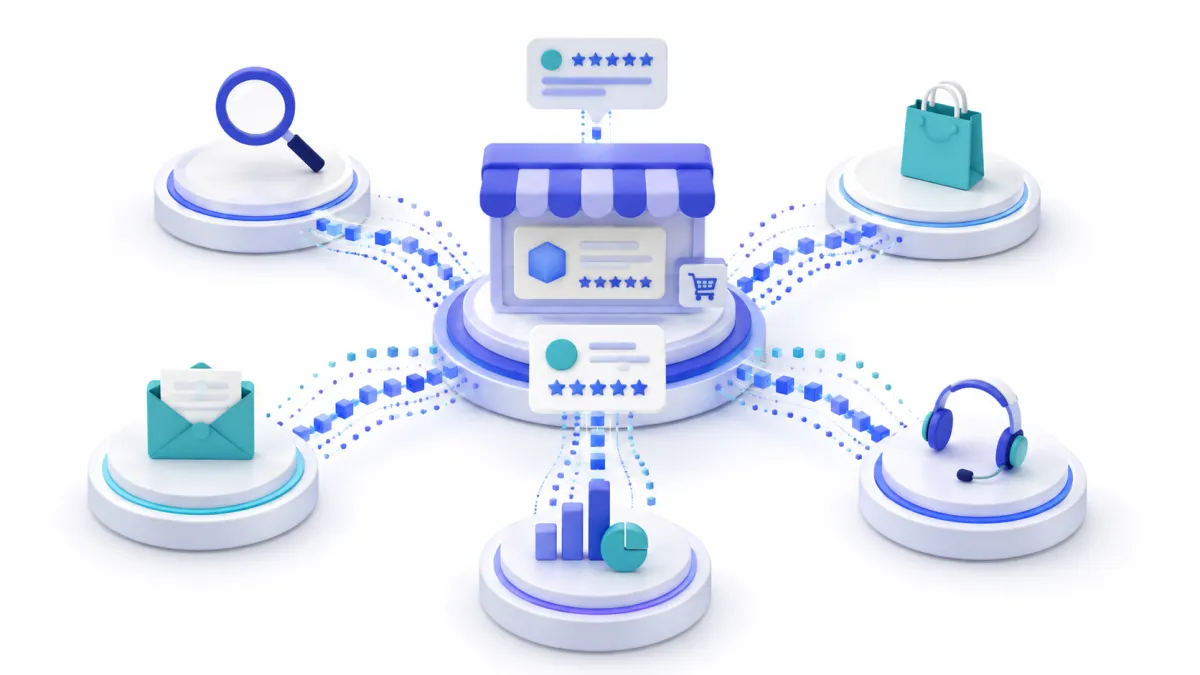 Review data connections to search shopping email support and analytics systems